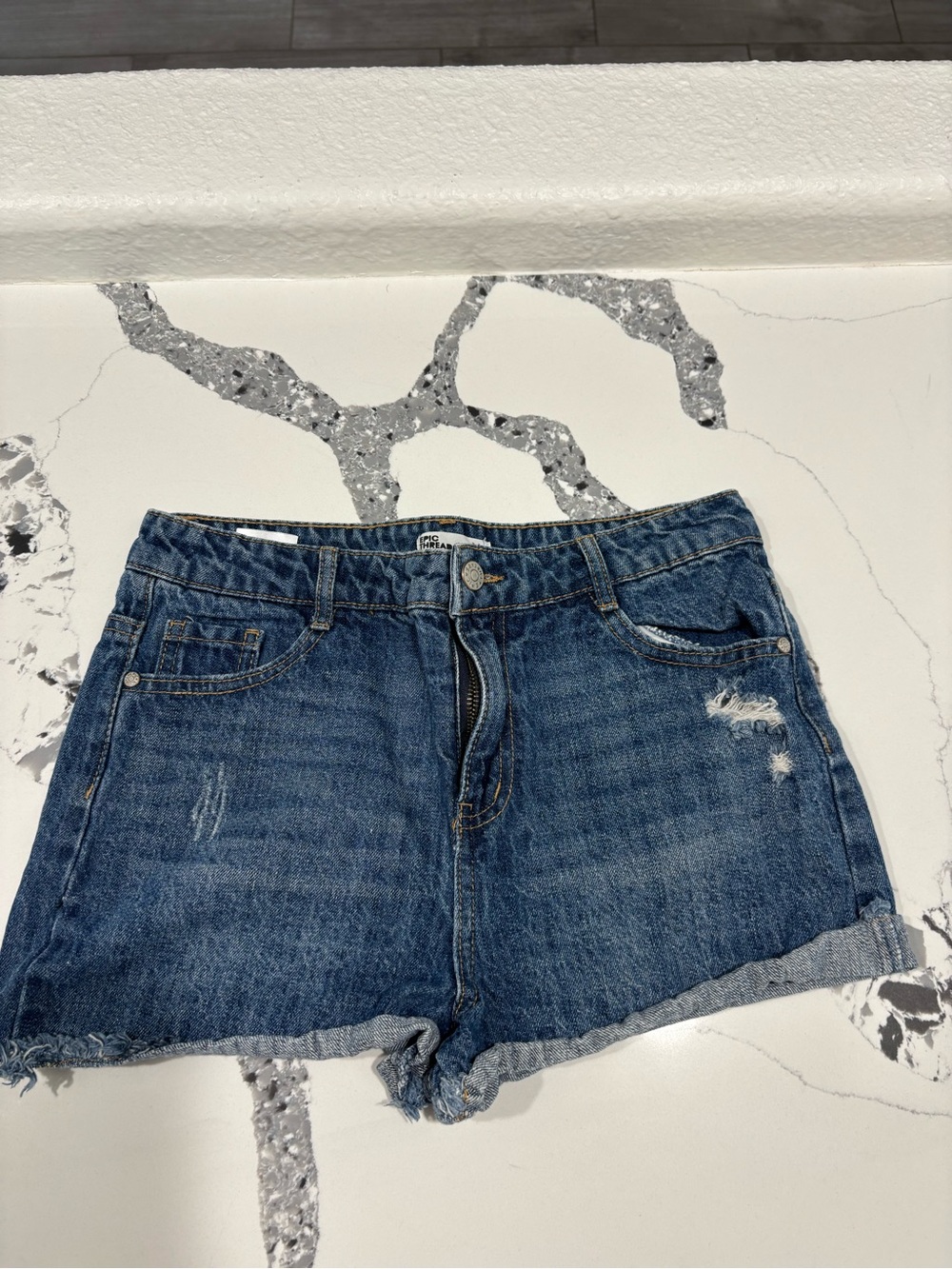 Epic Threads Blue Distressed Denim Shorts